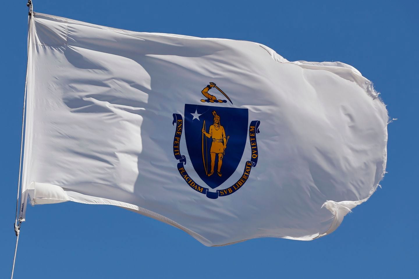 The Massachusetts state flag