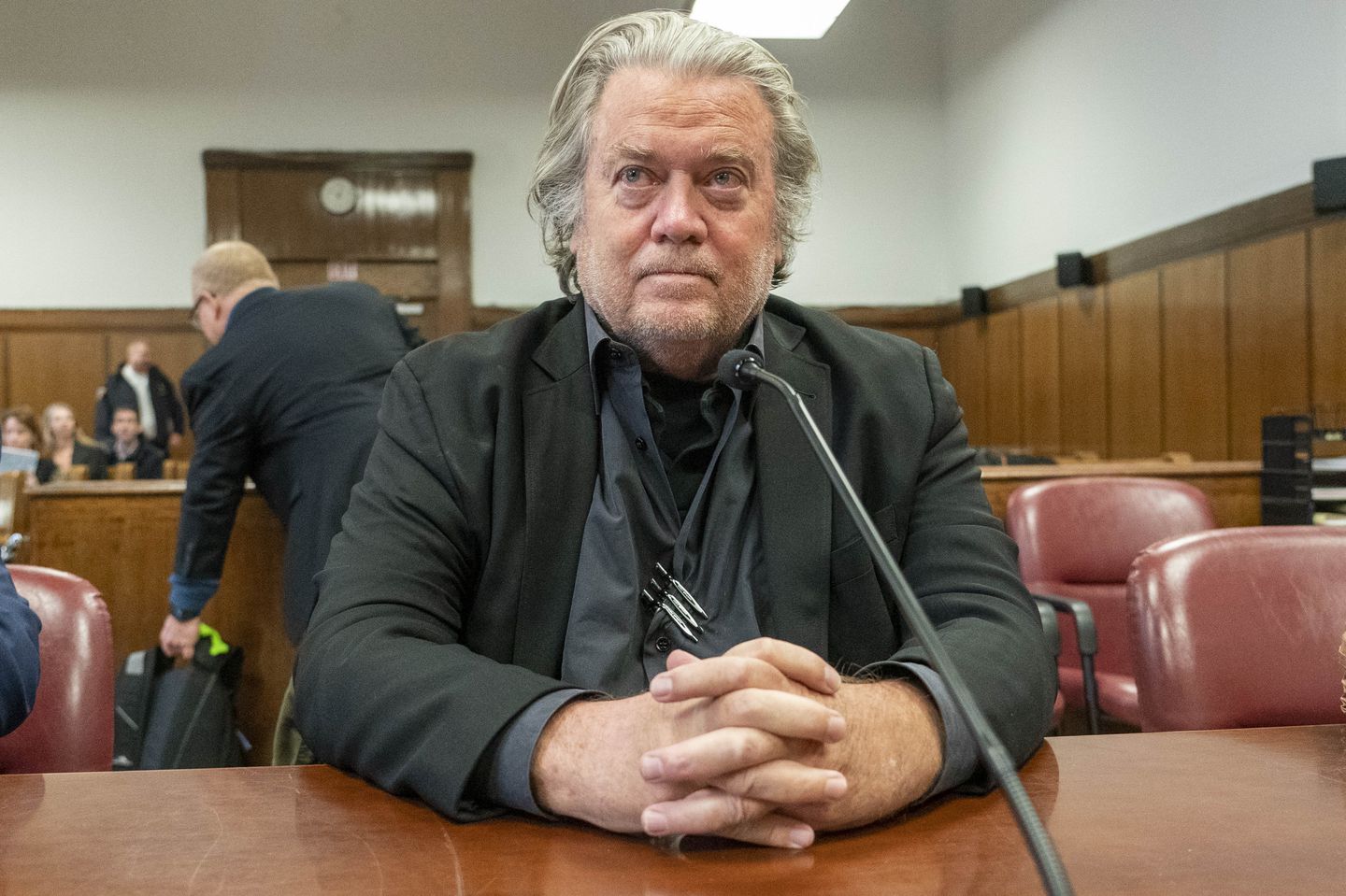 Steve Bannon appears in court in New York, Jan. 12, 2023.